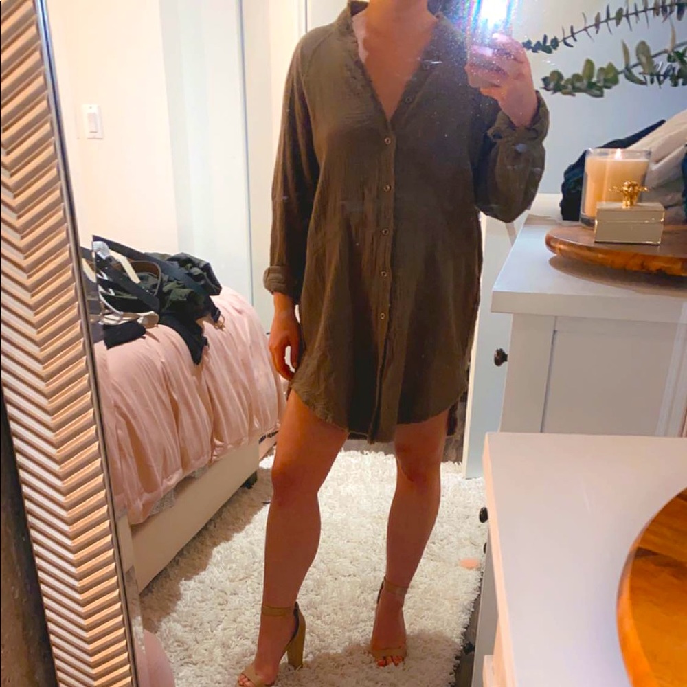 Oversized shirt dress
